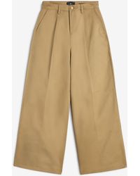 7 For All Mankind - Pleated Wide Trouser In Comfort Twill - Lyst