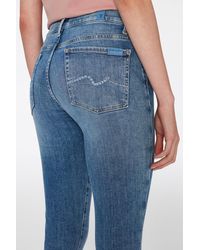 7 For All Mankind - Hw Skinny Slim Illusion Brightness With Embellished SQUIGGLE - Lyst