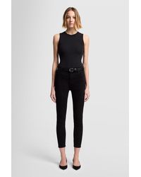 7 For All Mankind - Hw Ankle Skinny Slim Illusion Luxe Rinsed Black - Lyst