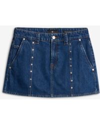 7 For All Mankind - Milly Skirt Mankind Le Blue With Carpenter Details - Lyst