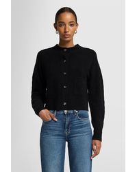 7 For All Mankind - Classic Cardigan Cashmere Blend Black - Lyst