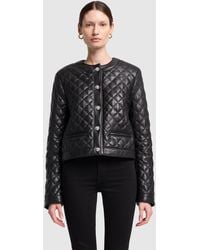 7 For All Mankind - Quilted Leather Jacket Leather Black - Lyst