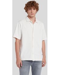 7 For All Mankind - Ss Polo Shirt Mineral Dye Snow - Lyst