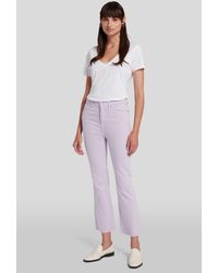 7 For All Mankind - Hw Slim Kick Colored Stretch With Raw Cut Lavender - Lyst