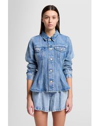 7 For All Mankind - Flounce Trucker Jacket Abyss - Lyst