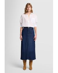 7 For All Mankind - Midi Skirt Stormy With Side Slit - Lyst