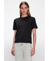 7 For All Mankind - Workweek Crew Neck Cotton Black - Lyst