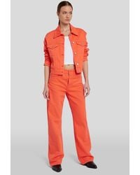 7 For All Mankind - Tess Trouser Colored Mankind Grapefruit - Lyst