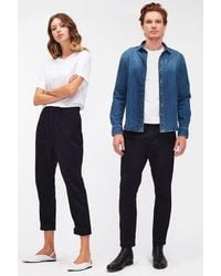 7 For All Mankind - JOGGER Chino Luxe Performance Sateen Navy - Lyst