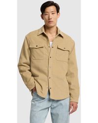 7 For All Mankind - Overshirt Corduroy With Shearling Wheat Beige - Lyst