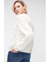 7 For All Mankind Cable Knit Cotton Wool Winter White