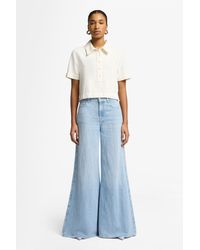 7 For All Mankind - Willow Wide Indigo Linen Kansas - Lyst