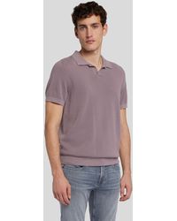 7 For All Mankind - Polo Cotton Textured Mauve - Lyst