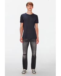7 For All Mankind - The Straight Constructor Black With Knee Cut - Lyst