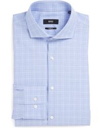 BOSS | Sharp Fit Plaid Dress Shirt | Lyst
