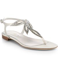 Sergio Rossi Ivory Flat Jeweled Sandal in Silver (ivorycrystal silver ... Sergio Rossi Ivory Flat Jeweled Sandal in Silver (ivorycrystal silver ...