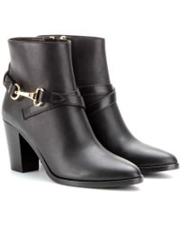 Burberry Bedford Leather Ankle Boots - Black