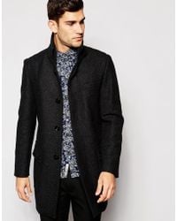 Esprit Wool Overcoat With Funnel Neck - Gray