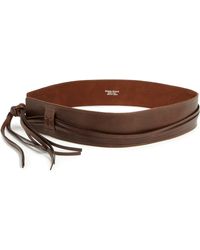 Streets Ahead Low-rise Tied Leather Belt - Brown