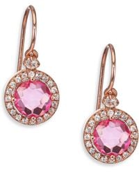 Lyst Kalan By Suzanne Pink Topaz White Shire 14k Rose Kalan By Suzanne Pink Topaz White Shire 14k Rose Gold Drop Earrings