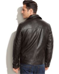 tommy hilfiger men's faux leather bomber jacket