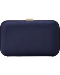 navy box clutch bag