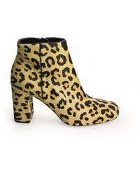 saint laurent leopard booties