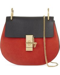 chloe satchel bag - Chlo Drew Rainbow Small Saddle Bag in Brown | Lyst