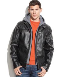 guess jacket leather mens