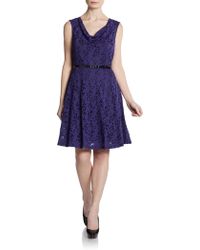 Alexon Light Brown Lace Shutter Dress in Purple (taupe) | Lyst