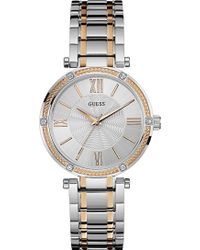 Guess W0636l1 Park Ave Stainless Steel And Rose Gold-plated Watch - Metallic