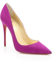 Christian louboutin Simple Suede Pumps in Blue (NAVY SUEDE) | Lyst