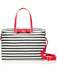 kate spade striped weekender bag