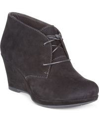 clarks black wedge ankle boots