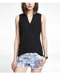 Express Sleeveless Portofino Shirt - Black