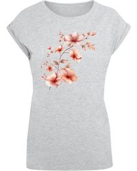 F4NT4STIC - T-Shirt 'Rosa Blumenzweig 3D' - Lyst