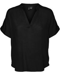 Vero Moda - Blusenshirt Top Shirt-Bluse VmBeauty V-Ausschnitt kurz Arm - Lyst