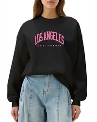 GORHEY - Sweatshirt Fleece Pullover, Sweatshirt With Letter Print, Long Sleeve, Loose Fit - Lyst