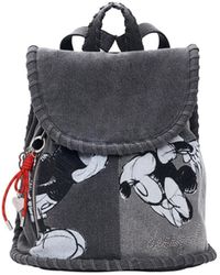 Desigual - Mittelgroßer Rucksack Denim Mickey Mouse, Damen, Schwarz - Lyst