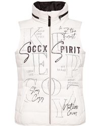 SOCCX - Steppweste Mit Label Prints Und Kapuze Im Kragen - Lyst