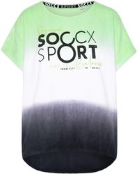 SOCCX - Frottee-Shirt Mit Dip-Dye-Effekt - Lyst