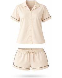 LEAFLETIC - Shorty Night Wear Short Set - Lyst