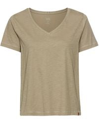 Camel Active - T-Shirt Mit V-Ausschnitt Aus Reiner Baumwolle - Lyst