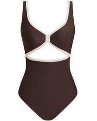 CUPSHE - Badeanzug Mocha Geo-Cut - Lyst