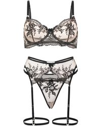 Carré Chic - Carr Chic Wäsche-Sets Bh Und Panty Mit Strapsen - Lyst