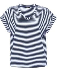 Zero - Streifenshirt Mit V-Ausschnitt - Lyst