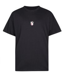 New Love Club Print-shirt take away embroidered black tee - Schwarz
