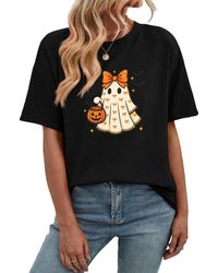 GORHEY - Shirt Short-Sleeve T-Shirt, Loose Fit With Halloween Ghosts Print - Lyst