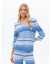 Passioni - Pullover Strickpullover Mit Zick-Zack-Muster - Lyst