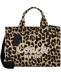 COACH - Handtasche Cargo Tote Bag With Leopard Print - Lyst